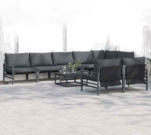 Vidaxl Hagesofa Set 8 pcs Svart