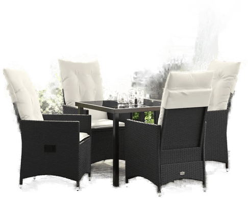 Vidaxl Hage Spisegruppe 5 pcs Svart