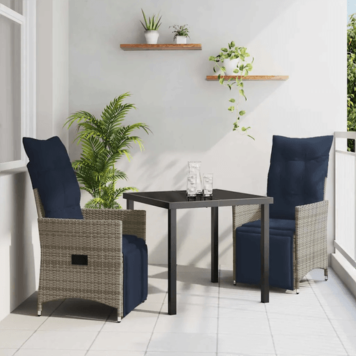 Vidaxl Bord- og stolsett 3 pcs Grå