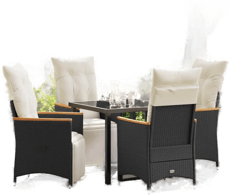 Vidaxl Hage Spisegruppe 5 pcs Svart