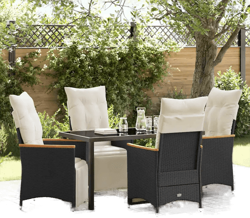 Vidaxl Hage Spisegruppe 5 pcs Svart