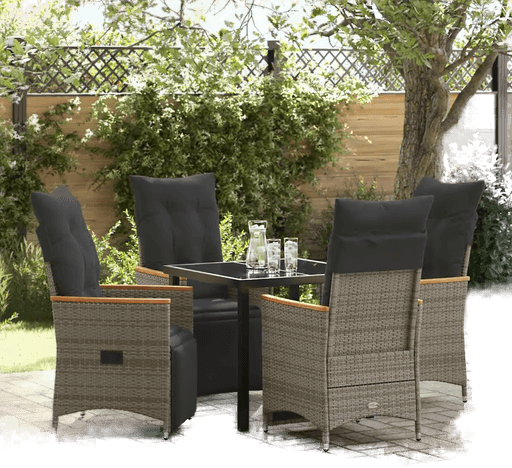 Vidaxl Hage Spisegruppe 5 pcs Grå