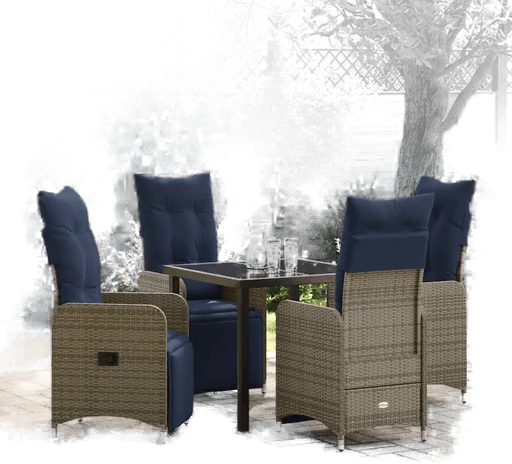 Vidaxl Bord- og stolsett 5 pcs Grå