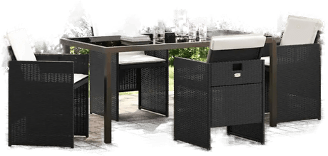 Vidaxl Hage Spisegruppe 5 pcs Svart