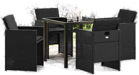 Vidaxl Hage Spisegruppe 5 pcs Svart