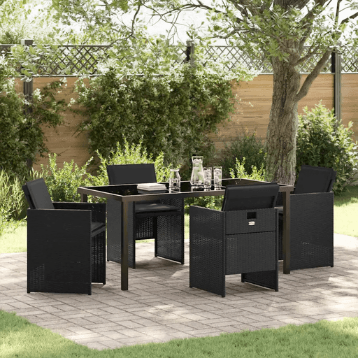 Vidaxl Hage Spisegruppe 5 pcs Svart