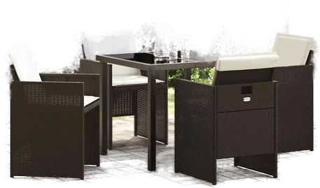 Vidaxl Hage Spisegruppe 5 pcs Brun