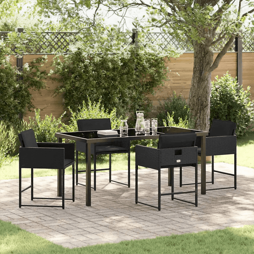 Vidaxl Hage Spisegruppe 5 pcs Svart