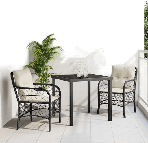 Vidaxl Hage Spisegruppe 3 pcs Svart