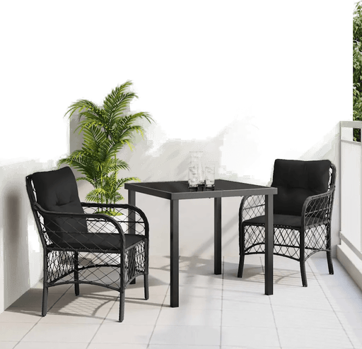 Vidaxl Hage Spisegruppe 3 pcs Svart