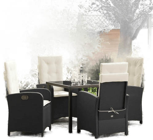 Vidaxl Hage Spisegruppe 5 pcs Svart