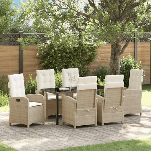 Vidaxl Hage Spisegruppe 7 pcs Beige