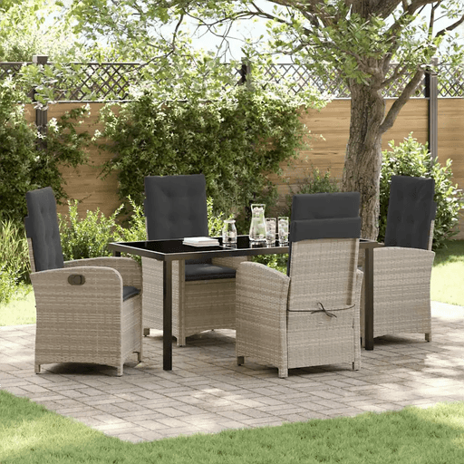 Vidaxl Hage Spisegruppe 5 pcs Lysegrå