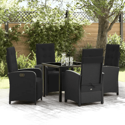 Vidaxl Hage Spisegruppe 5 pcs Svart