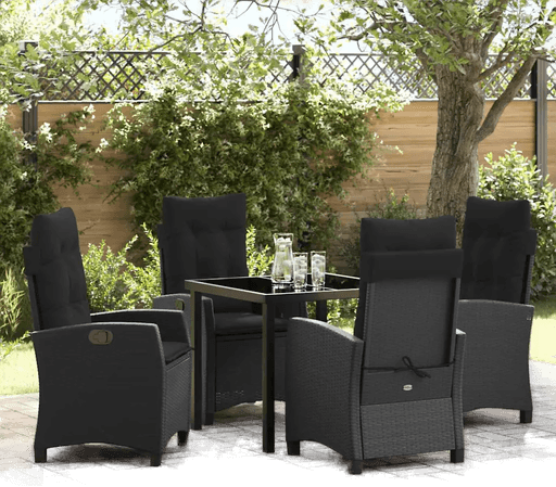 Vidaxl Hage Spisegruppe 5 pcs Svart