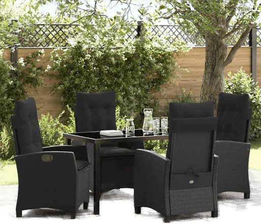 Vidaxl Hage Spisegruppe 5 pcs Svart