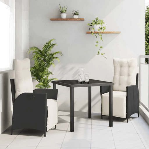 Vidaxl Hage Spisegruppe 3 pcs Svart