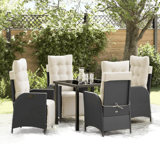 Vidaxl Hage Spisegruppe 5 pcs Svart