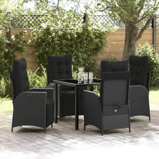 Vidaxl Hage Spisegruppe 5 pcs Svart