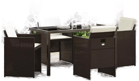 Vidaxl Hage Spisegruppe 5 pcs