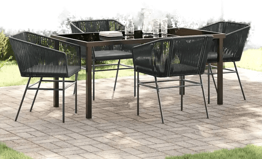 Vidaxl Hage Spisegruppe 5 pcs Svart