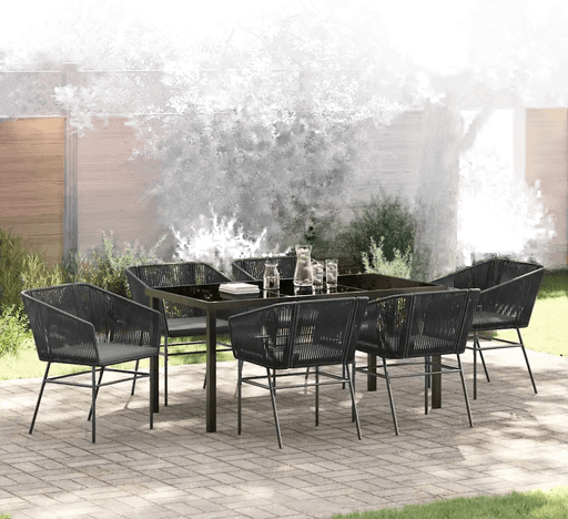 Vidaxl Hage Spisegruppe 7 pcs Svart