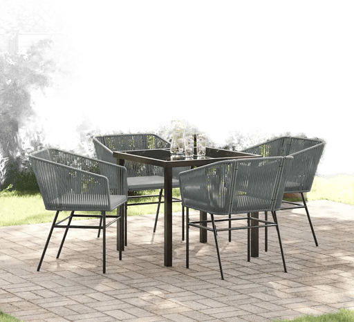 Vidaxl Hage Spisegruppe 5 pcs Grå