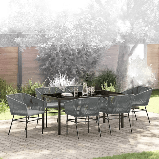 Vidaxl Hage Spisegruppe 7 pcs Grå