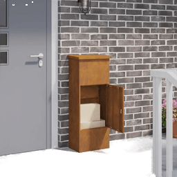 vidaXL Pakkeinnkast med lagring Cortenstål