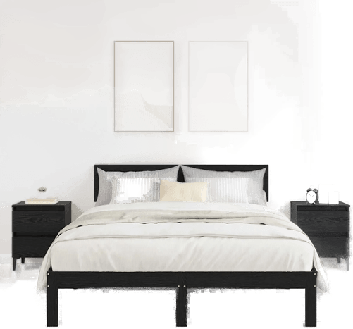 Vidaxl Nattbordskap 2 stk Svart eik