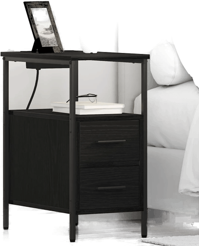 Vidaxl Nattbordskap Svart Eik