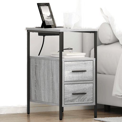 Vidaxl Nattbordskap Grå Sonoma 30 x 48 x 61 cm