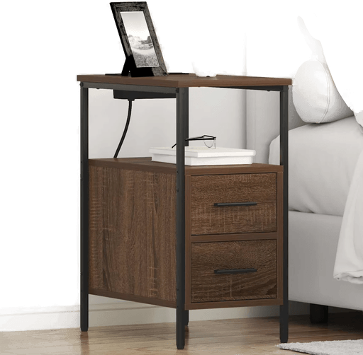 Vidaxl Nattbordskap 2 pcs Brun Eik