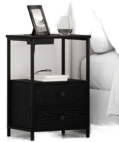 Vidaxl Nattbordskap 2 stk Svart Eik