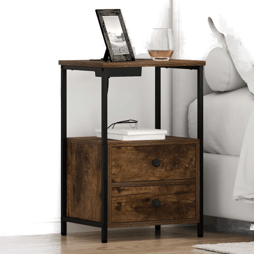 Vidaxl Nattbordskap Røkt eik 2 pcs