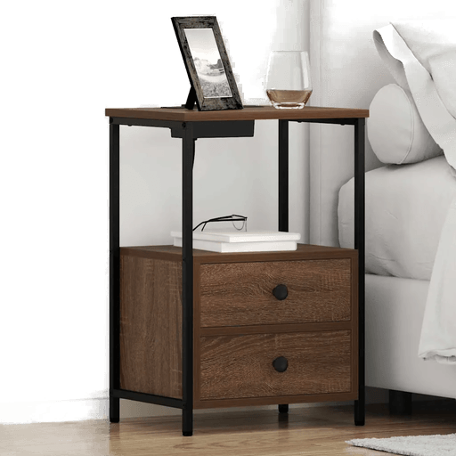 Vidaxl Nattbordskap Brun Eik 40 x 31 x 60 cm