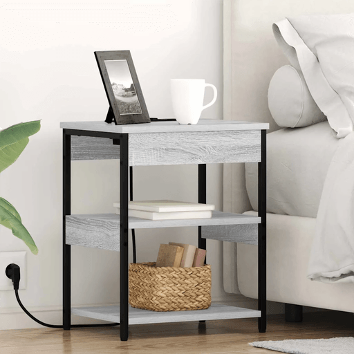 Vidaxl Nattbordskap 2 pcs Grå Sonoma