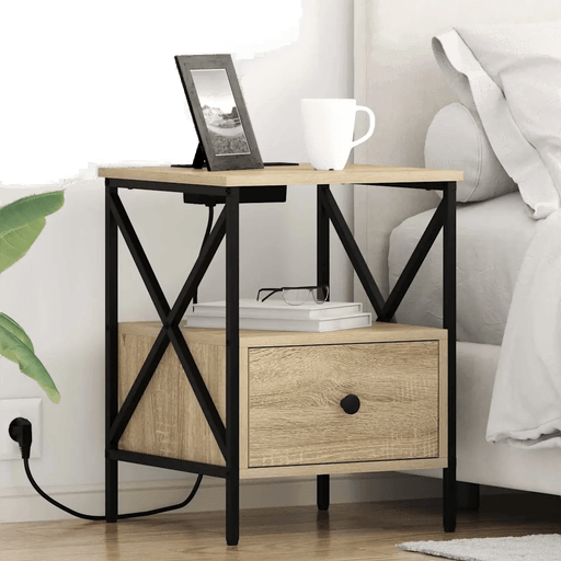 Vidaxl Nattbordskap 2 pcs Sonoma eik