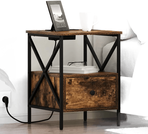 Vidaxl Nattbordskap Røkt eik