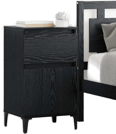 Vidaxl Nattbordskap 2 stk Svart Eik