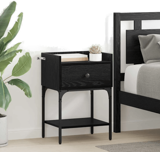 Vidaxl Nattbord Svart Eik 40 x 29 x 60 cm