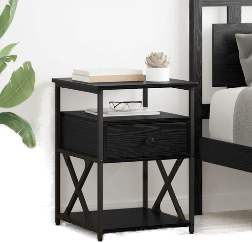 Vidaxl Nattbordskap Svart Eik 40 x 42 x 55 cm