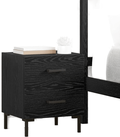Vidaxl Nattbordskap 2 stk Svart Eik