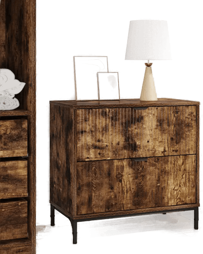 Vidaxl Nattbord Røkt eik 63,5 x 36 x 61 cm