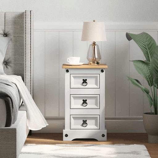 Vidaxl Nattbord Hvit 35 x 32,5 x 58 cm