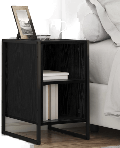 Vidaxl Nattbord Svart Eik 39.5 x 30 x 50 cm