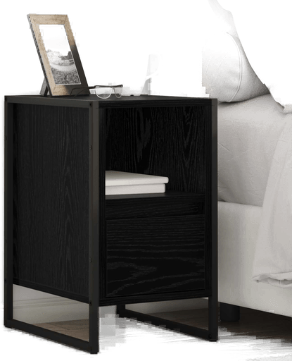 Vidaxl Nattbord Svart Eik 39,5 x 30 x 50 cm