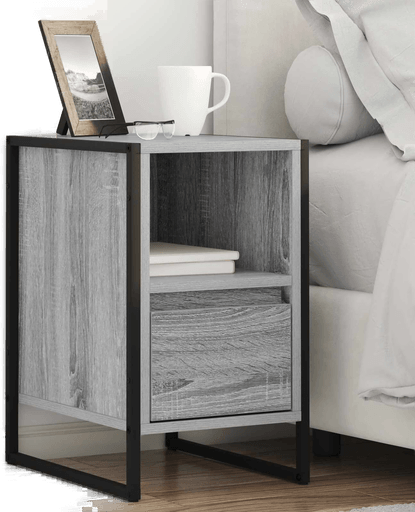 Vidaxl Nattbord 2 stk Grå Sonoma