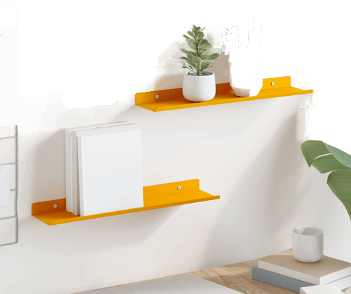 Vidaxl Vegghylle 2 pcs Sennepsgul 40 x 9 cm