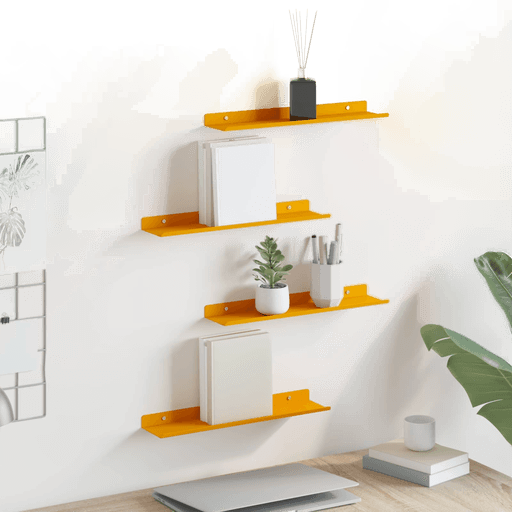 Vidaxl Vegghylle 4 pcs Sennepsgul 40 x 9 x 2,5 cm